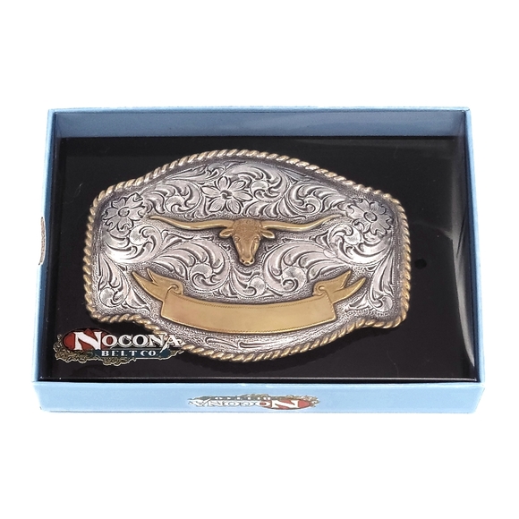 3 for $25 CLEARANCE - Nocona Two-tone Longhorn Belt Buckle NEW! - Picture 3 of 4